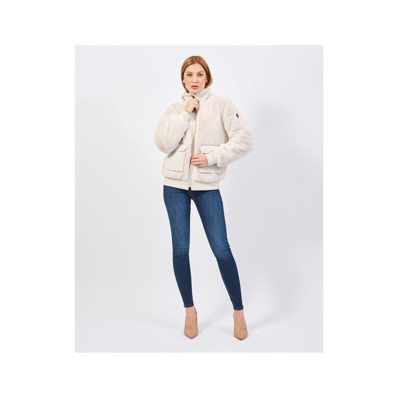 ARMANI EA7 Giacca Blouson Teddy Donna 6DTB15 Avorio