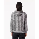 Lacoste Felpa con cappuccio con monogramma in cotone SH2855 Grigio/Nero