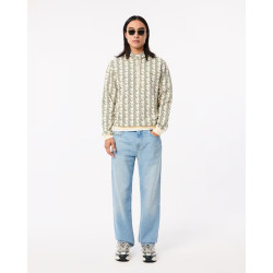 Lacoste Felpa con cappuccio con monogramma in cotone SH2855 Beige/Verde