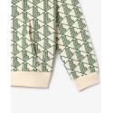 Lacoste Felpa con cappuccio con monogramma in cotone SH2855 Beige/Verde
