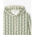 Lacoste Felpa con cappuccio con monogramma in cotone SH2855 Beige/Verde