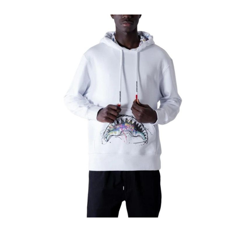 Sprayground Felpa Con Cappuccio Splats SP324 Bianca