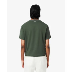 Lacoste T-shirt in jersey di cotone ricamato e stampato Uomo TH0124 Verde
