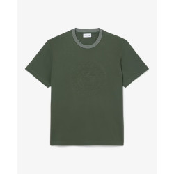 Lacoste T-shirt in jersey di cotone ricamato e stampato Uomo TH0124 Verde
