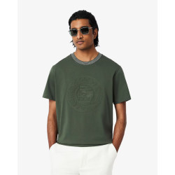 Lacoste T-shirt in jersey di cotone ricamato e stampato Uomo TH0124 Verde