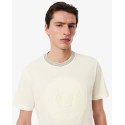 Lacoste T-shirt in jersey di cotone ricamato e stampato Uomo TH0124 Panna