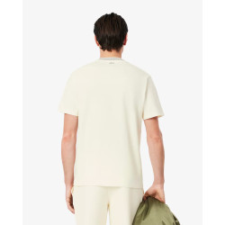Lacoste T-shirt in jersey di cotone ricamato e stampato Uomo TH0124 Panna