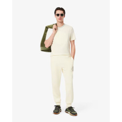 Lacoste T-shirt in jersey di cotone ricamato e stampato Uomo TH0124 Panna