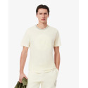 Lacoste T-shirt in jersey di cotone ricamato e stampato Uomo TH0124 Panna