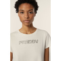 Freddy T-shirt da donna regular fit con logo WCRT1 Panna