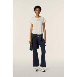 Freddy T-shirt da donna regular fit con logo WCRT1 Panna