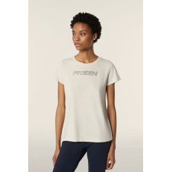 Freddy T-shirt da donna regular fit con logo WCRT1 Panna