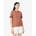Lacoste T-shirt slim fit jacquard con monogramma TF3244 Marrone/Beige
