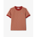 Lacoste T-shirt slim fit jacquard con monogramma TF3244 Marrone/Beige