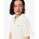 Lacoste Polo Donna fluida relaxed fit in piqué PF1123 Panna