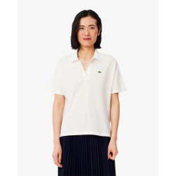 Lacoste Polo Donna fluida relaxed fit in piqué PF1123 Panna