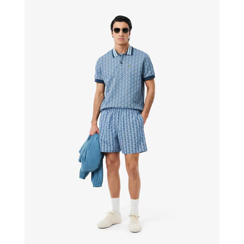 Lacoste Boxer mare midi con stampa con monogramma MH9086 Azzurro