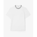 Lacoste T-shirt in piqué con marchio jacquard TH9582 Bianco