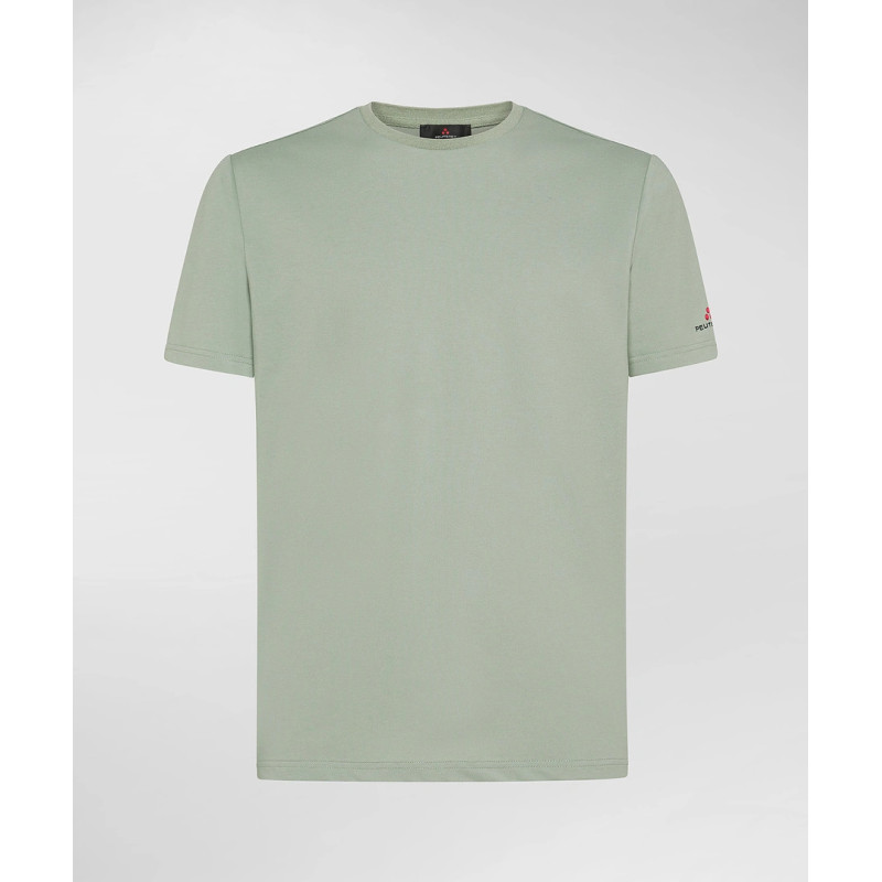 PEUTEREY T-SHIRT STRETCH IN COTONE E SETA ZOLE BEIGE