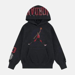 FELPA RAGAZZI JORDAN 95F382 CON CAPPUCCIO FELPATA NERO/RED