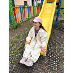 Nike Pantalone Sportivo Bambina 45D694 Panna/Rosa