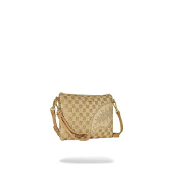 SPRAYGROUND 2 TONE GOLD TRINITY CROSSOVER CLUTCH