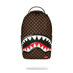 SPRAYGROUND SHARKS IN PARIS WTF BUBBLE BROWN CHECK BACKPACK
