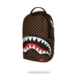 SPRAYGROUND SHARKS IN PARIS WTF BUBBLE BROWN CHECK BACKPACK