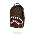 SPRAYGROUND SHARKS IN PARIS WTF BUBBLE BROWN CHECK BACKPACK