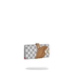 SPRAYGROUND EMBOSSED CREAM CHECK SINGLE FOLD PORTAFOGLI