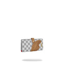 SPRAYGROUND EMBOSSED CREAM CHECK SINGLE FOLD PORTAFOGLI