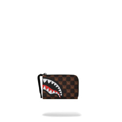 SPRAYGROUND SHARKS IN PARIS WTF BUBBLE BROWN CHECK WALLET