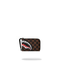 SPRAYGROUND SHARKS IN PARIS WTF BUBBLE BROWN CHECK WALLET