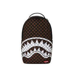 Sprayground Brown And Cream Drip Check Shark Backpack Zaini Unisex | 910B8552NSZ
