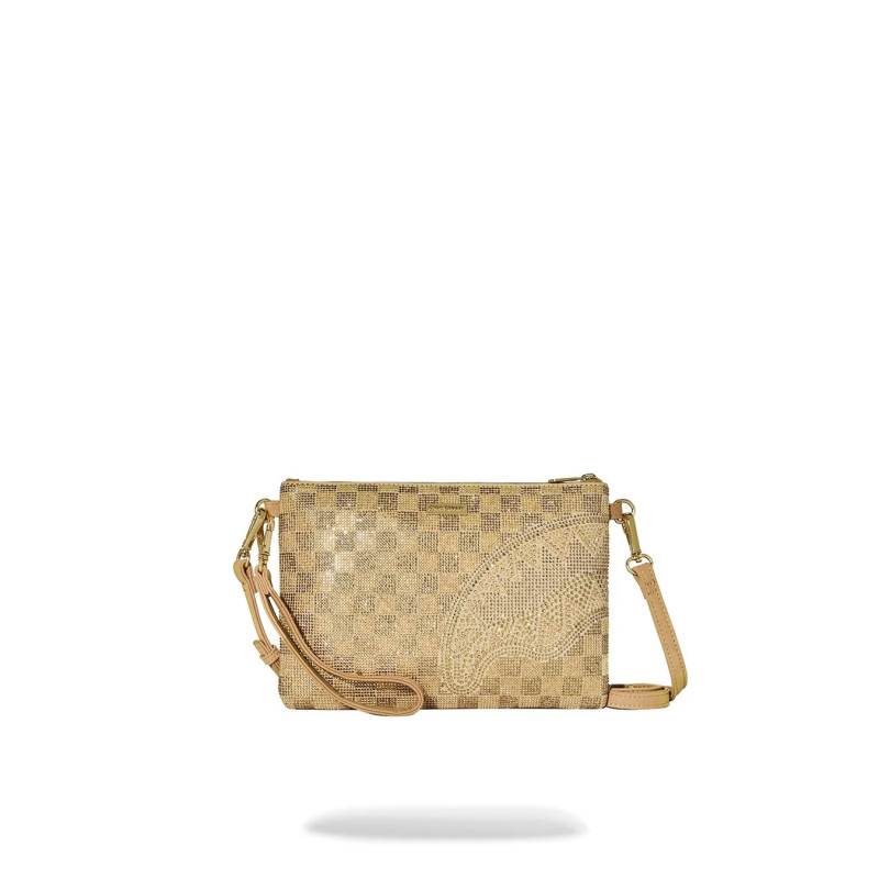 SPRAYGROUND 2 TONE GOLD TRINITY CROSSOVER CLUTCH B9481