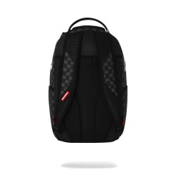 SPRAYGROUND BLACK AND WHITE DRIP CHECK SHARK BACKPACK B8553