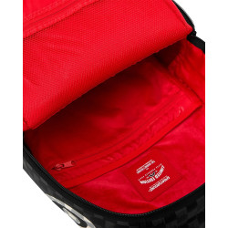 SPRAYGROUND BLACK AND WHITE DRIP CHECK SHARK BACKPACK B8553