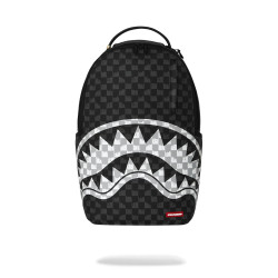 SPRAYGROUND BLACK AND WHITE DRIP CHECK SHARK BACKPACK B8553