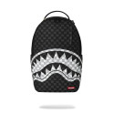 SPRAYGROUND BLACK AND WHITE DRIP CHECK SHARK BACKPACK B8553