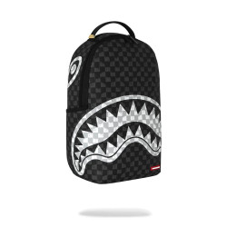 SPRAYGROUND BLACK AND WHITE DRIP CHECK SHARK BACKPACK B8553