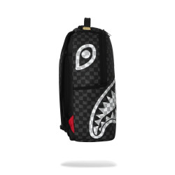 SPRAYGROUND BLACK AND WHITE DRIP CHECK SHARK BACKPACK B8553