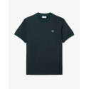 Lacoste T-shirt slim fit con monogramma jacquard TH1197 Verde
