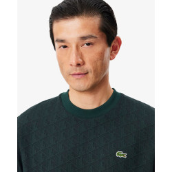 Lacoste T-shirt slim fit con monogramma jacquard TH1197 Verde