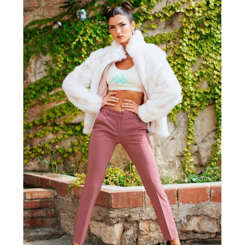 VERY SIMPLE PANTALONE SIGARETTA ROSA 212TR