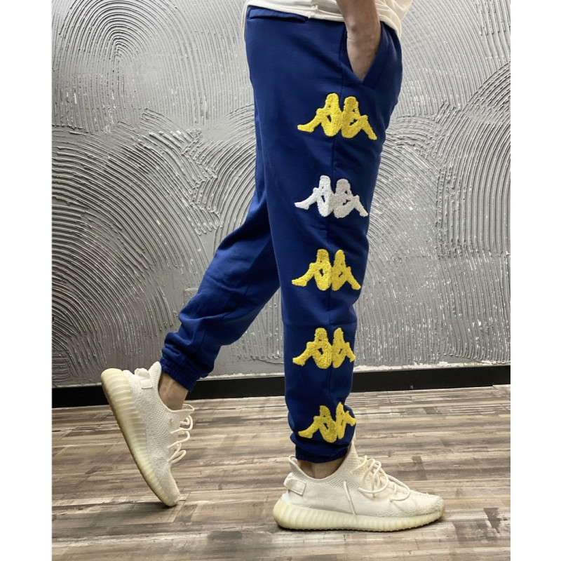 KAPPA PANTA AUTHENTIC SAND CRUMB  304S4R0 - Blue Md-Yellow-White