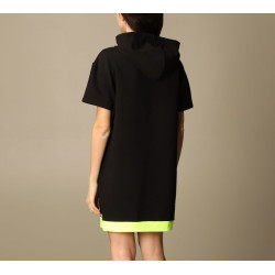 MOSCHINO FELPA-ABITO  WOMAN A1702 BLACK/ROSA FLUO