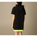 MOSCHINO FELPA-ABITO  WOMAN A1702 BLACK/ROSA FLUO