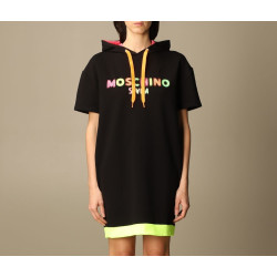 MOSCHINO FELPA-ABITO  WOMAN A1702 BLACK/ROSA FLUO
