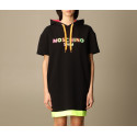 MOSCHINO FELPA-ABITO  WOMAN A1702 BLACK/ROSA FLUO