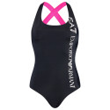 EA7  Bikini Donna Intero  con logo 911140  Nero/Pink Fluo